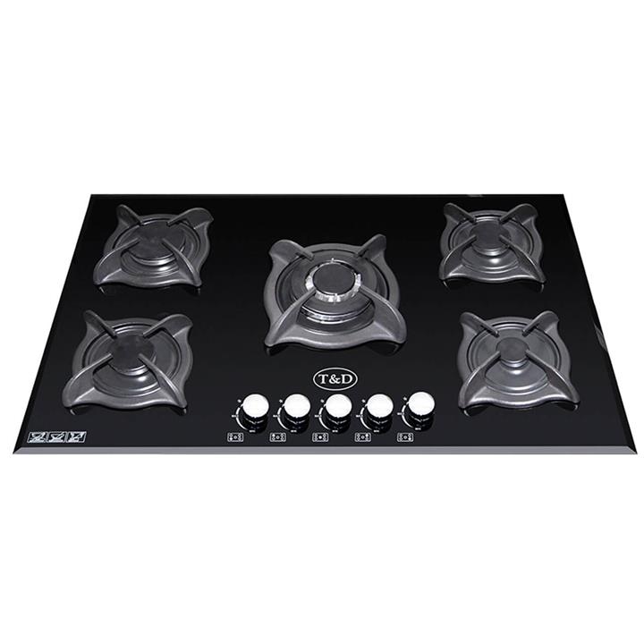 اجاق گاز صفحه‌ ای شیشه ای تی اند دی مدل TD146 T And D TD146 Glass Gas Hob